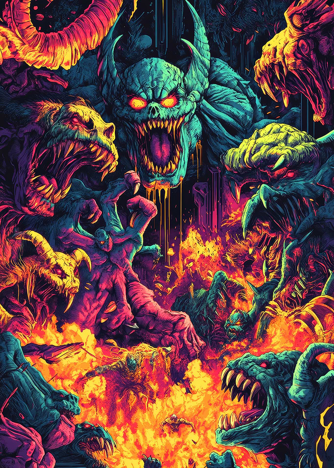 Demonic Horde in Fiery Chaos