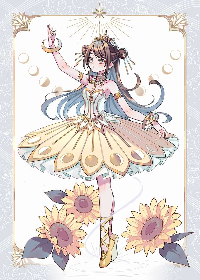 Sunflower Ballerina Girl Digital Art