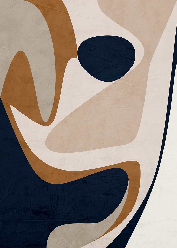 Abstract Shapes in Beige, Brown, and Blue