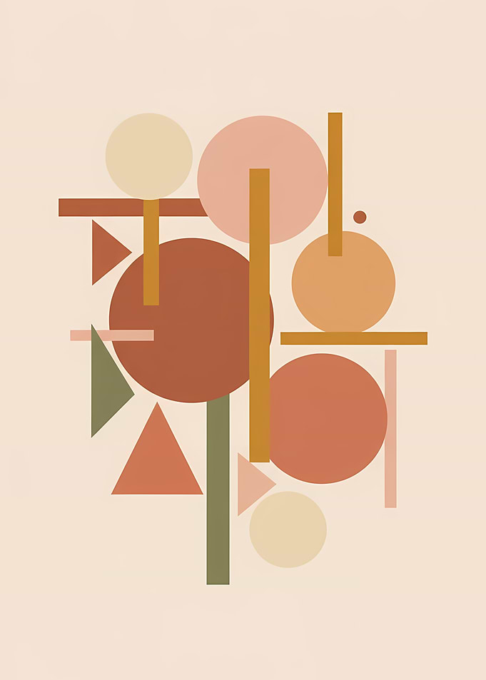 Geometric Abstract Art with Earth Tones