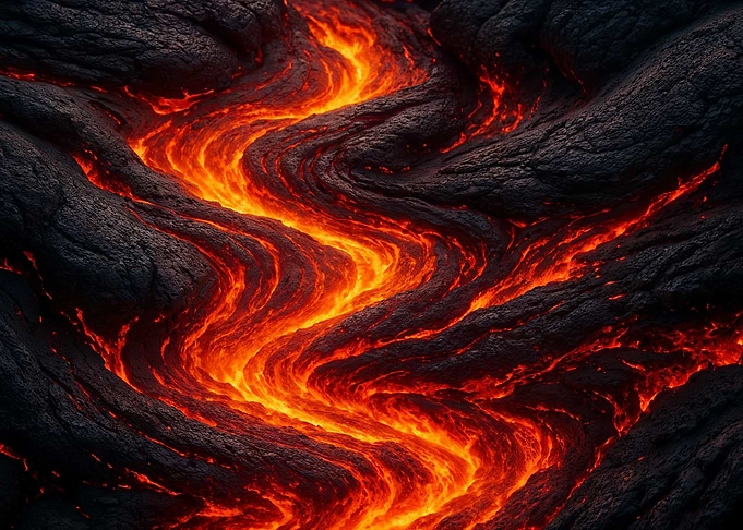 Flowing Lava River