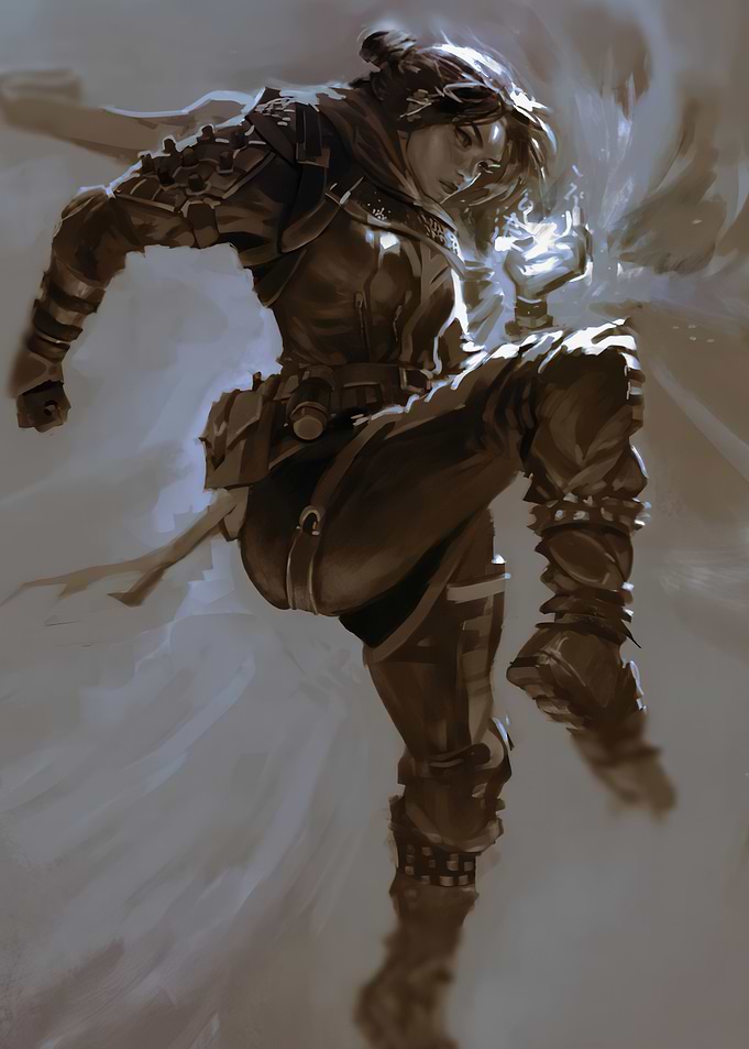 Female Warrior with Magic Energy