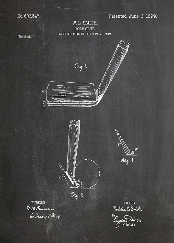 Golf Club Patent Drawing - 1899
