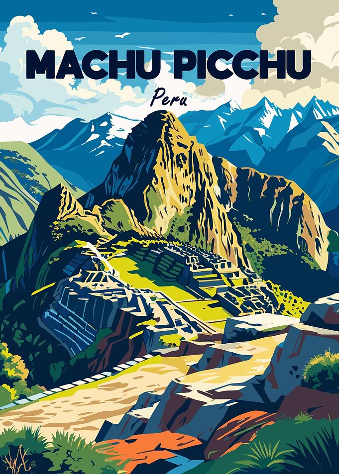 Machu Picchu, Peru Travel Poster