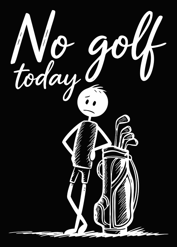 No Golf Today Stick Figure