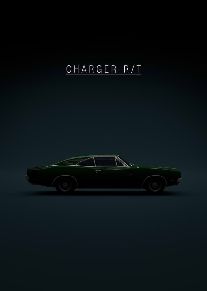 Green Charger R/T Car Poster