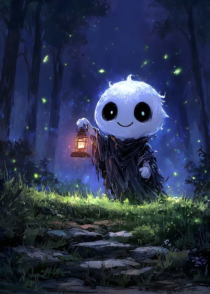 Cute Spirit in Enchanted Forest