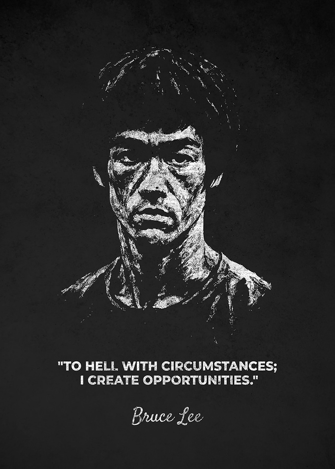 Bruce Lee Opportunities Quotes Portrait Art