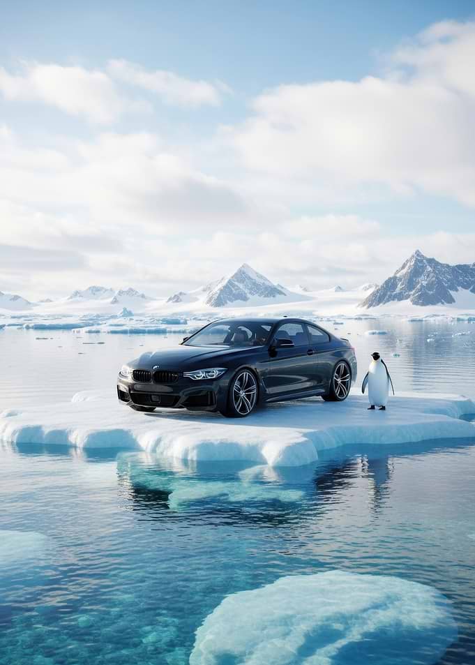 BMW on Ice with Penguin