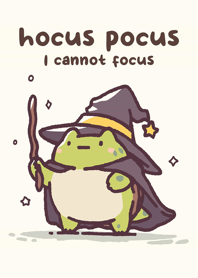 Hocus Pocus Frog Witch Illustration
