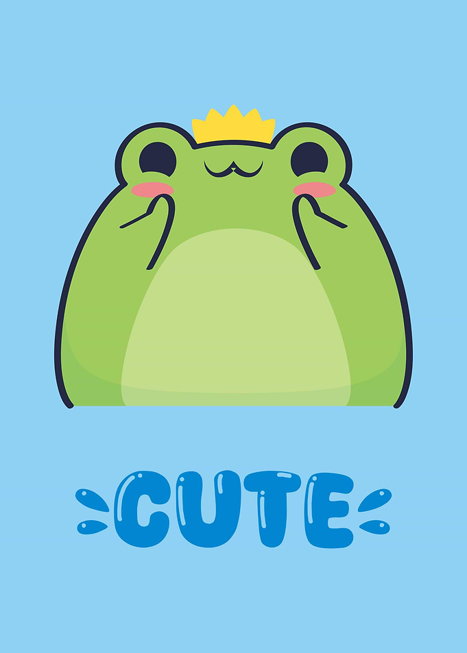 Cute Frog Prince Cartoon Illustration