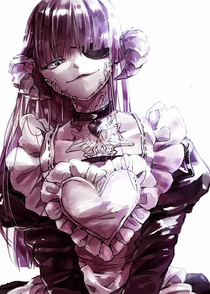 Anime Girl with Horns and Eyepatch