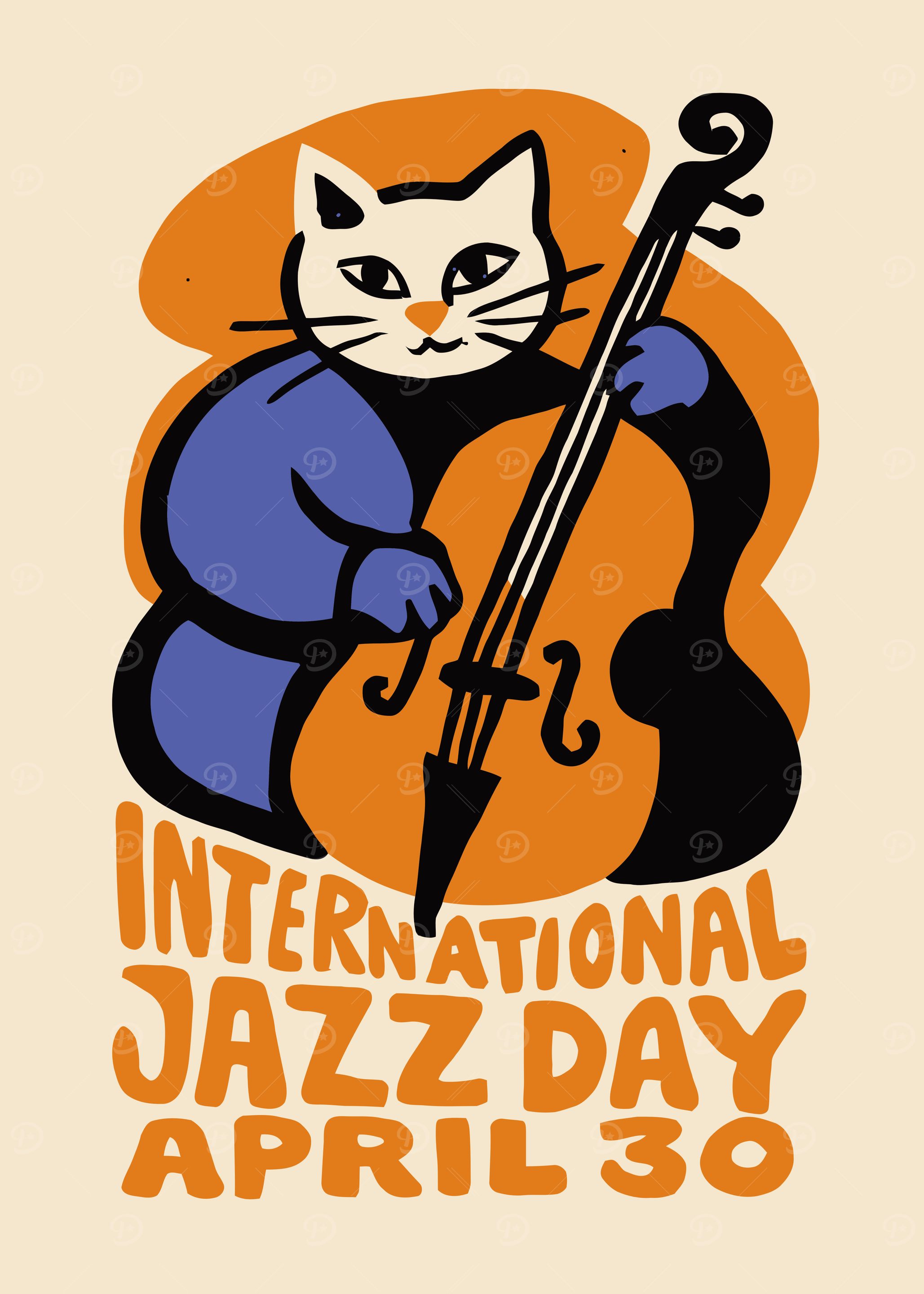 International Jazz Day Cat Poster
