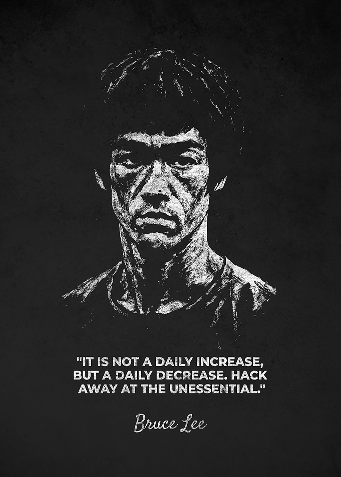 Bruce Lee Portrait with Daily Quotes Art