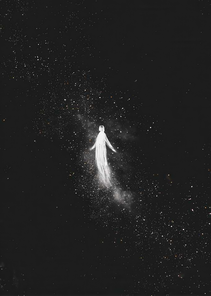 Celestial Figure in Starry Space
