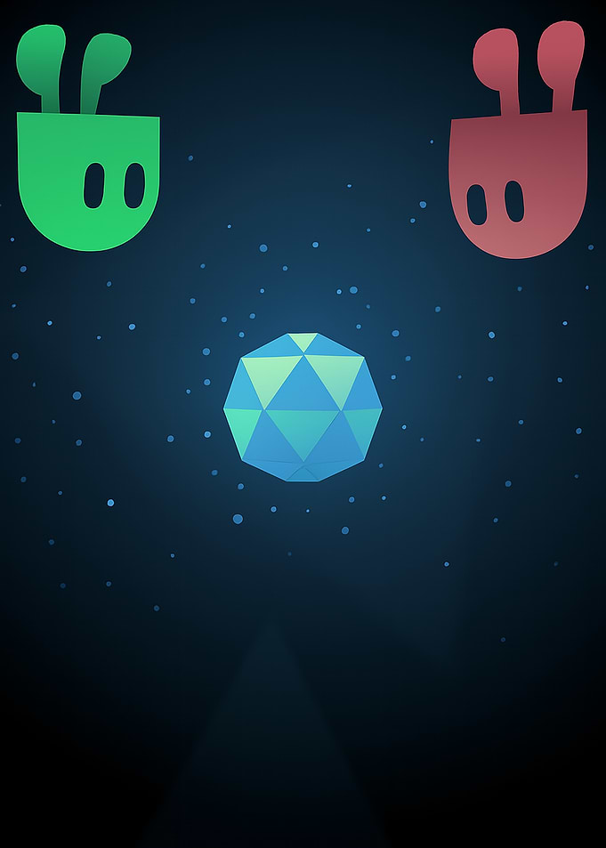Abstract Space Scene with Geometric Shapes
