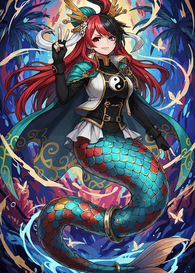 Anime Mermaid with Yin Yang Symbol