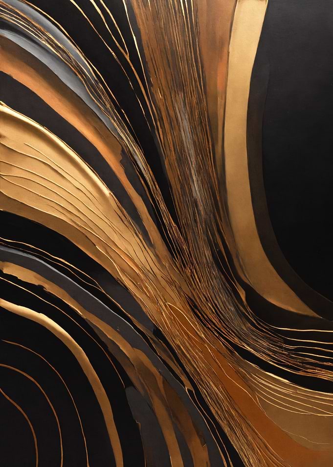 Abstract Gold and Black Swirls