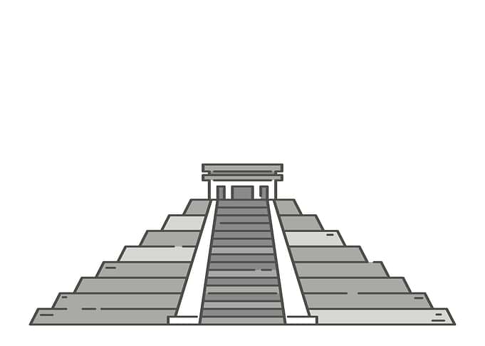Chichen Itza Pyramid Illustration