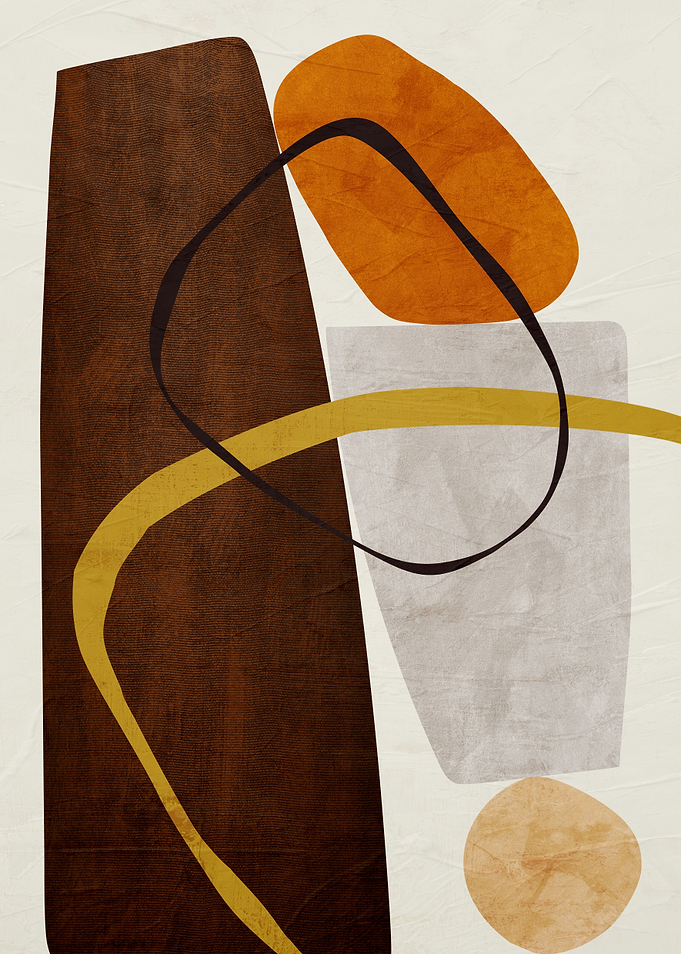 Abstract Shapes Art in Earth Tones