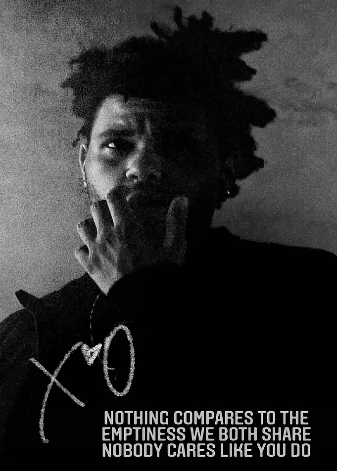 The Weeknd Black and White Portrait