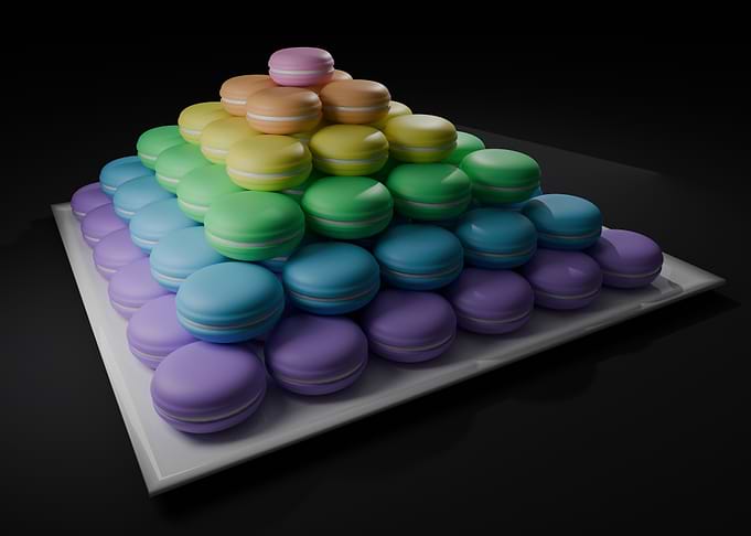 Rainbow Macaron Pyramid