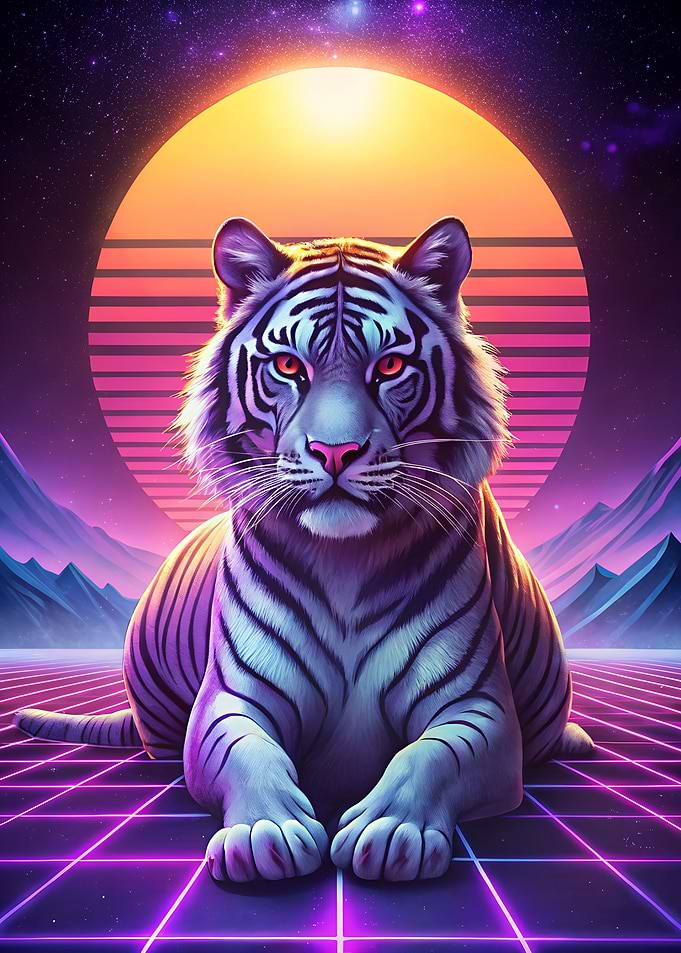 Synthwave Tiger Portrait