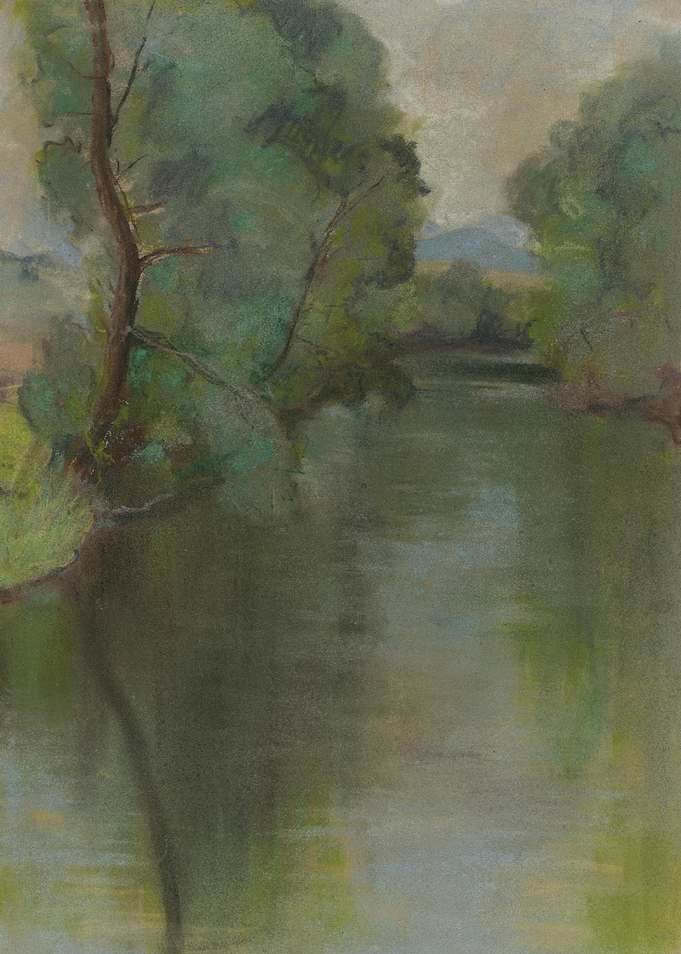 Pastel River Landscape