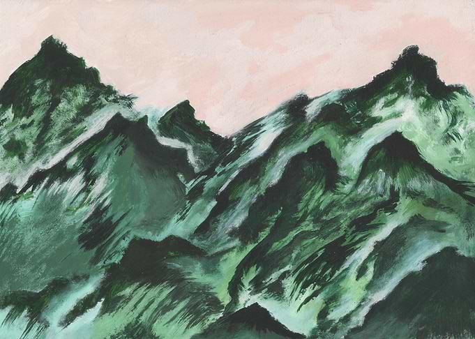 Green Mountain Range Painting