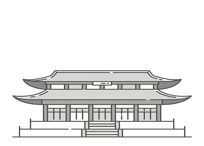 Minimalist Japanese Temple Illustration