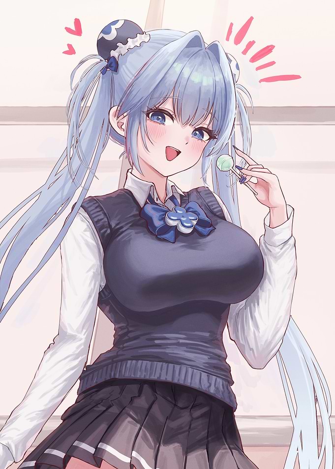 Anime Girl with Lollipop Illustration