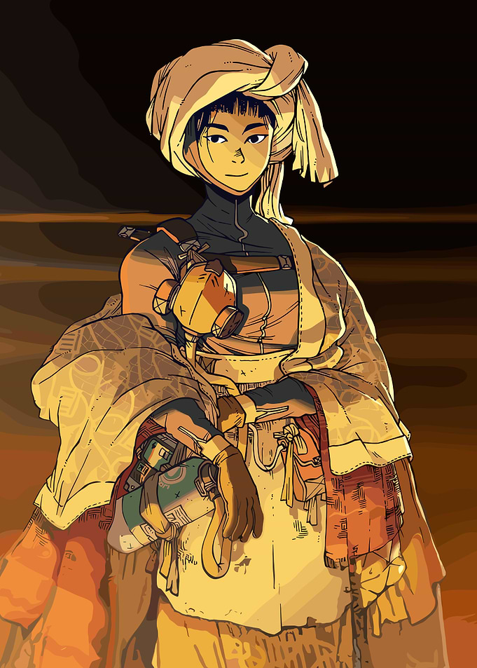 Pixel Art Character with Turban
