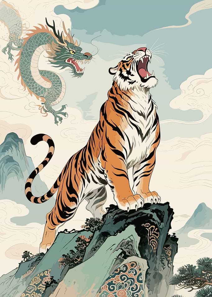 Tiger and Dragon Illustration
