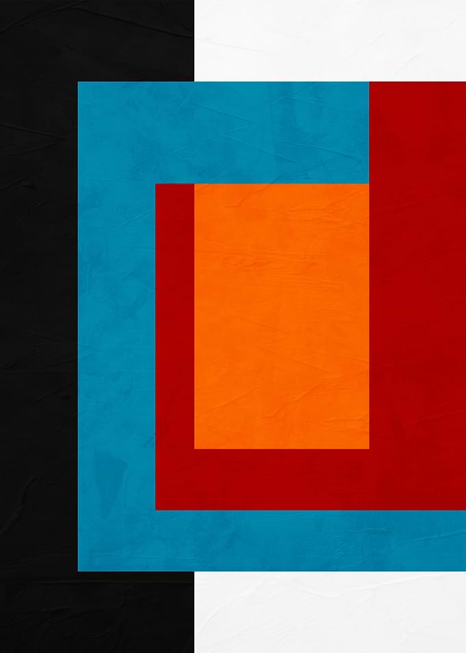Abstract Geometric Color Block Painting