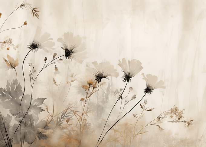 Botanical Beige Flowers
