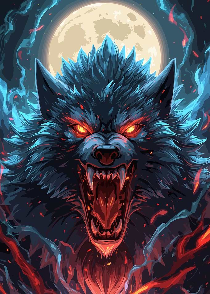 Illustration of Fierce Werewolf Fantasy