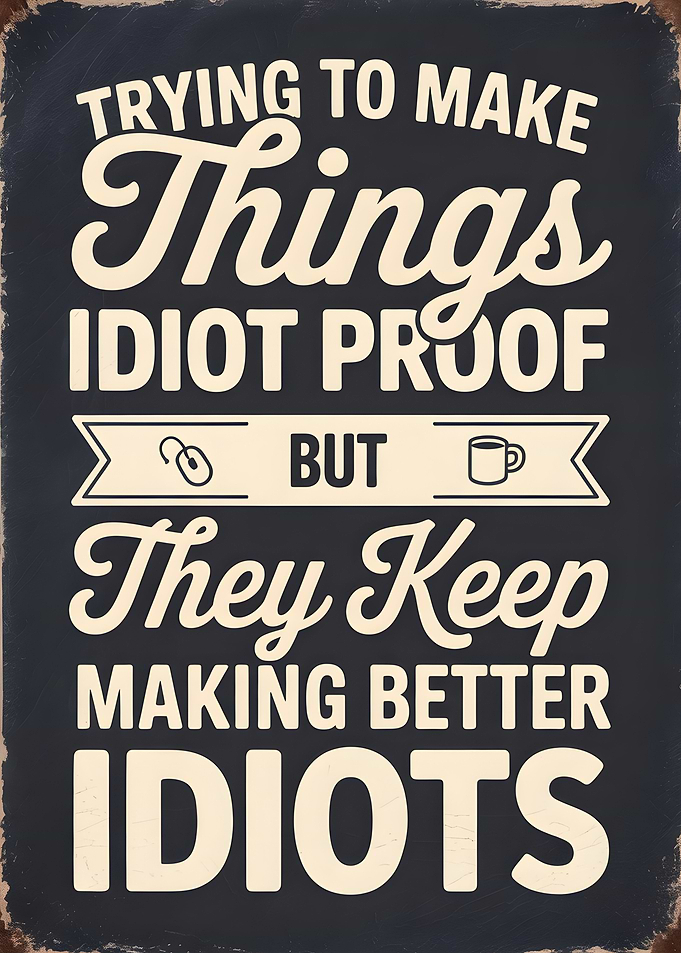 Idiot Proof Funny Text Art