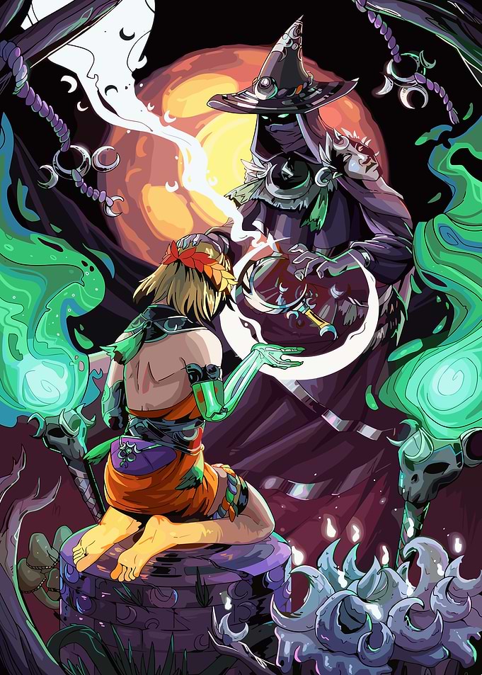 Fantasy Ritual with Witch and Warrior