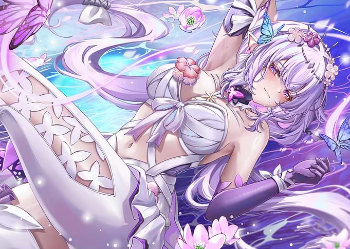 Anime Elf Girl with Butterflies