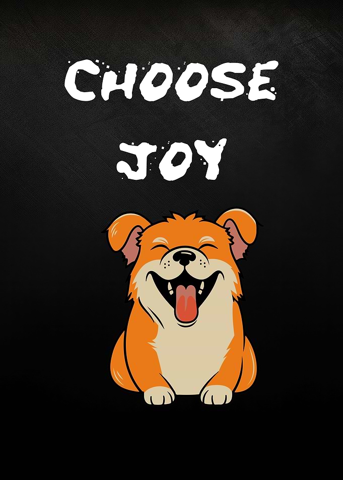 Choose Joy: Happy Dog Illustration