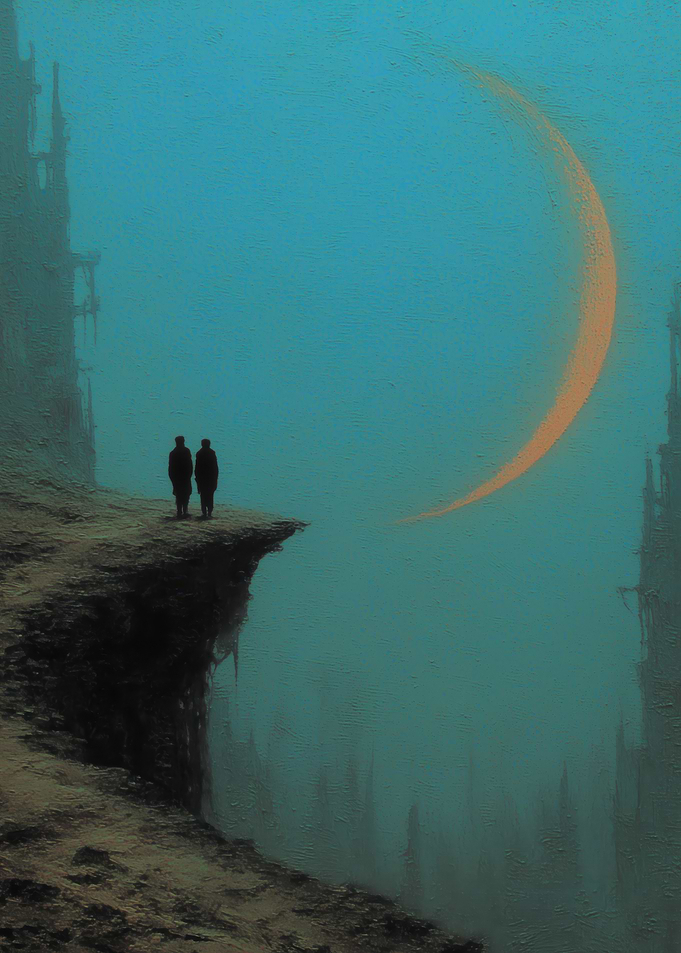 Lovers Under a Crescent Moon
