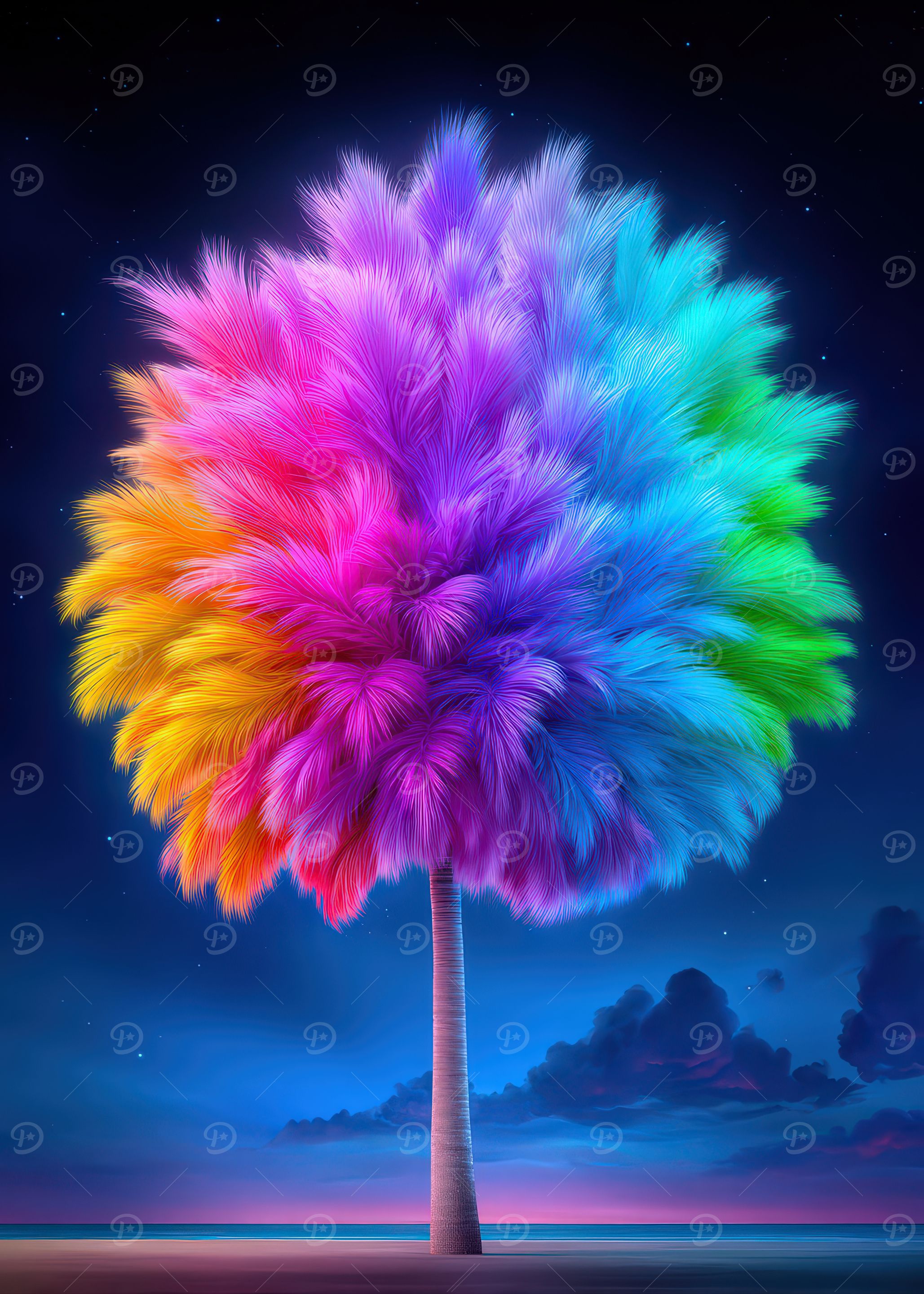 Rainbow Palm Tree