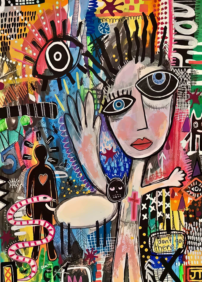 Abstract Portrait with Symbolic Elements