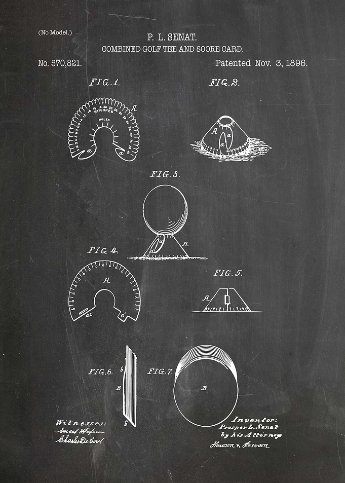 Golf Tee and Score Card Patent