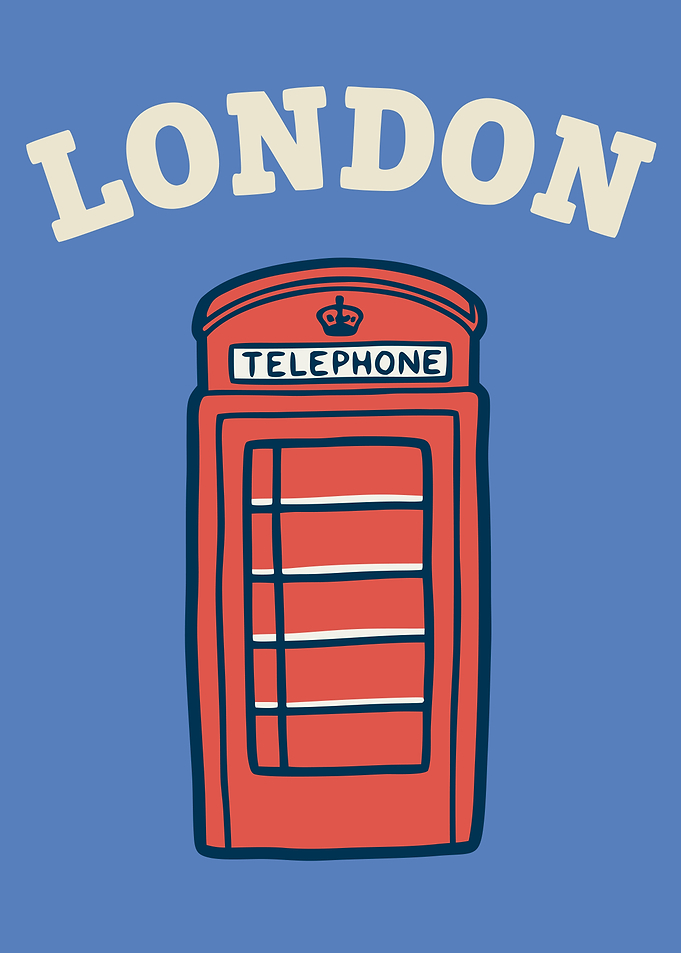 London Telephone Booth - Preppy Minimalist Travel Poster