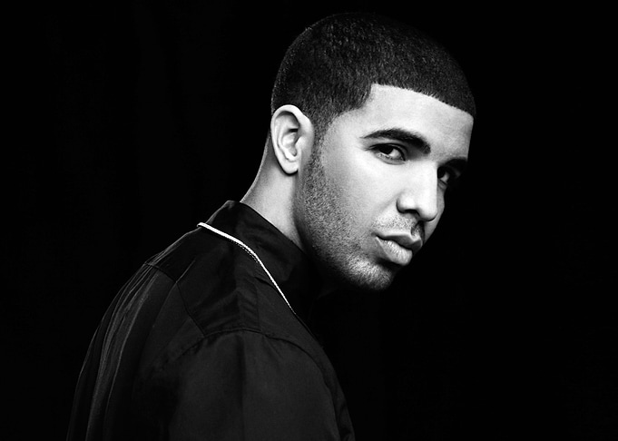 drake black and white portrait