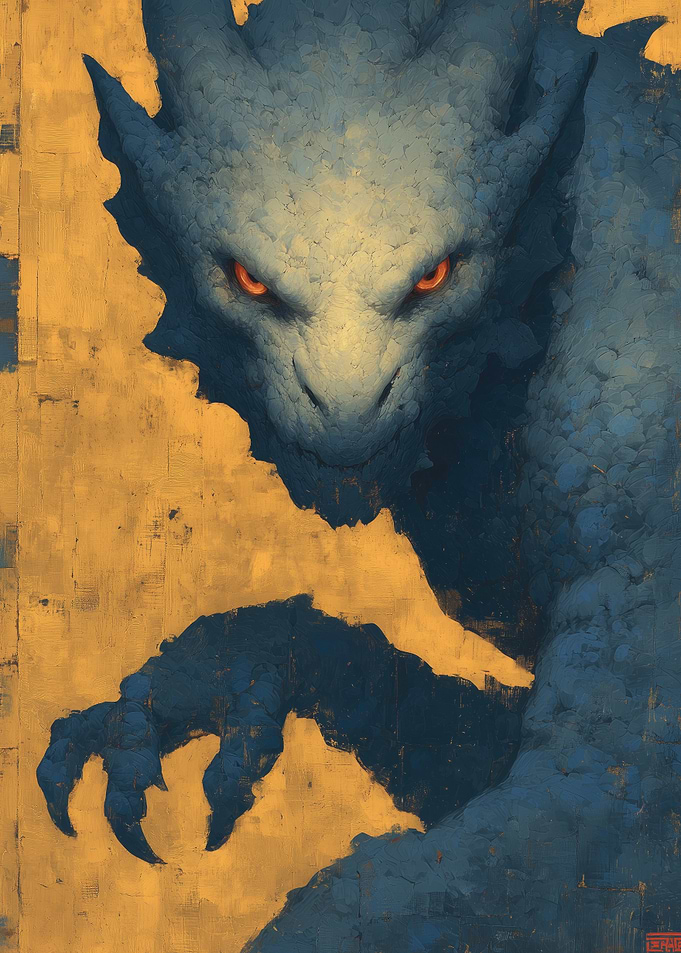 Dragon with Glowing Eyes Painting