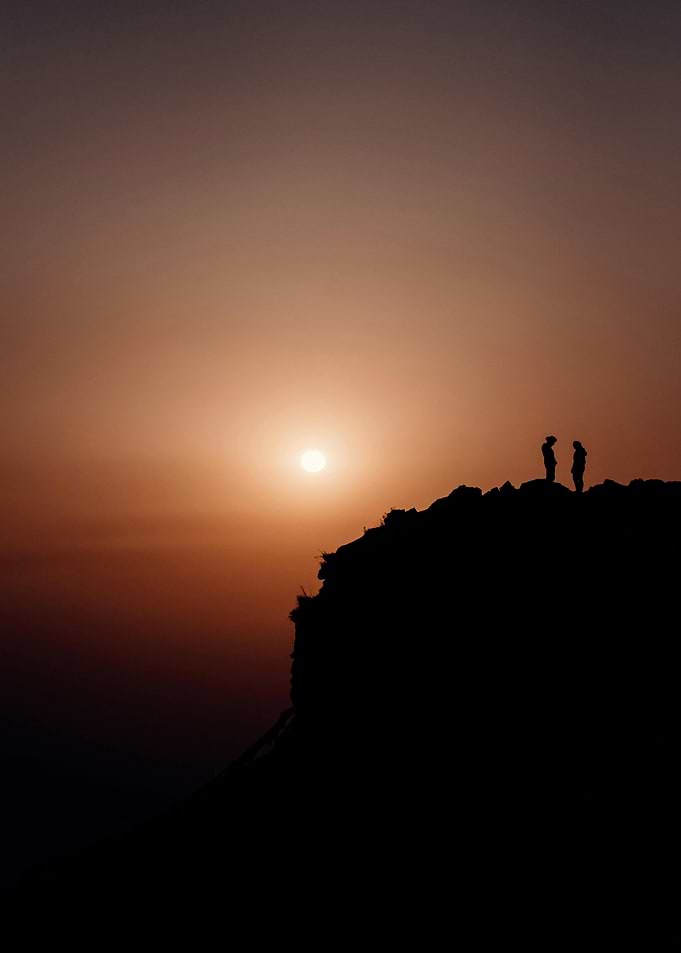 Silhouette of People at Sunset