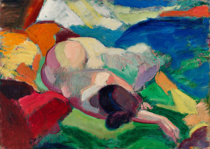 Nude by Carl Newman Abstract Painting