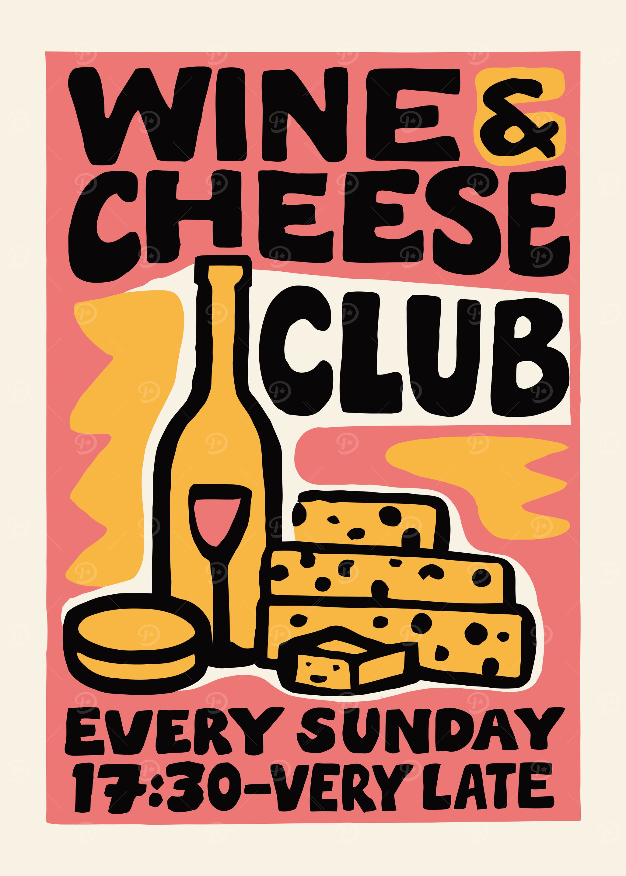 Wine & Cheese Club Poster